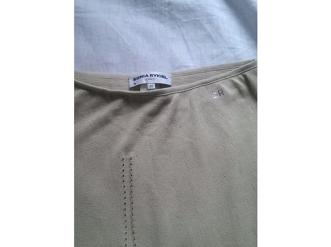 Falda Sonia Rykiel de algodón beige Talla 40 - vista 3