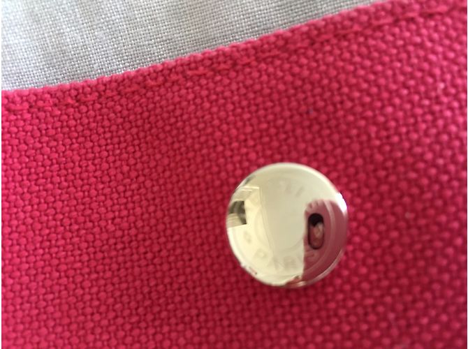 Hermès TOTO Handtasche aus Baumwollcanvas in Pink - Ansicht 5