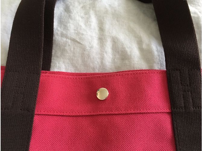 Hermès TOTO Handtasche aus Baumwollcanvas in Pink - Ansicht 7