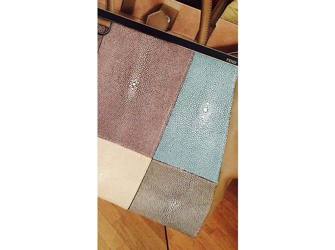 Borsa Fendi 2 jours in stingray taupe Stampa python - vista 11
