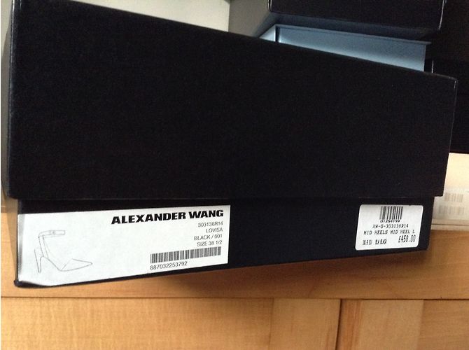 Décolleté Alexander Wang in pelle nera 9cm Nero - vista 7