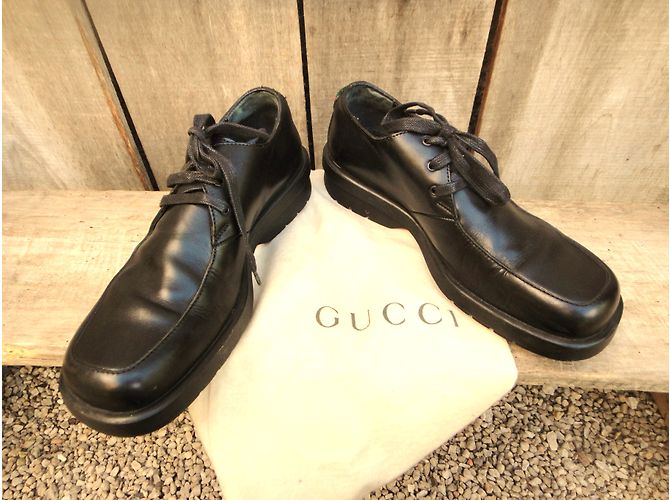 Scarpe Derby Gucci in pelle nera Nero - vista 10