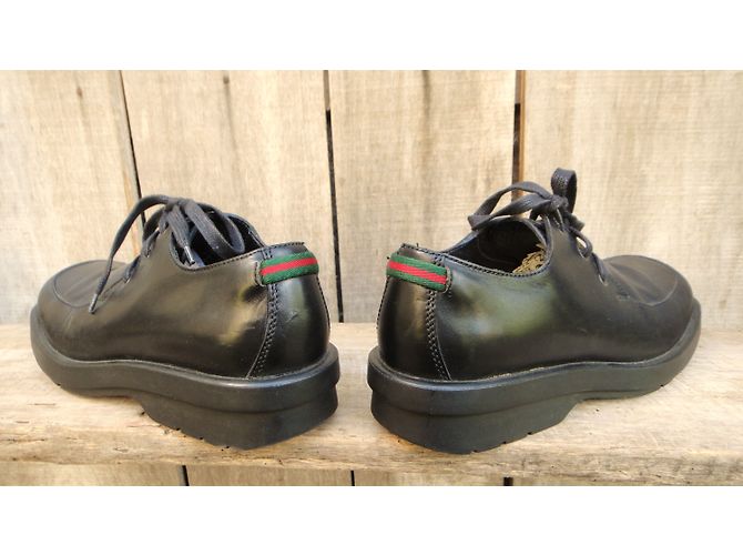 Scarpe Derby Gucci in pelle nera Nero - vista 7