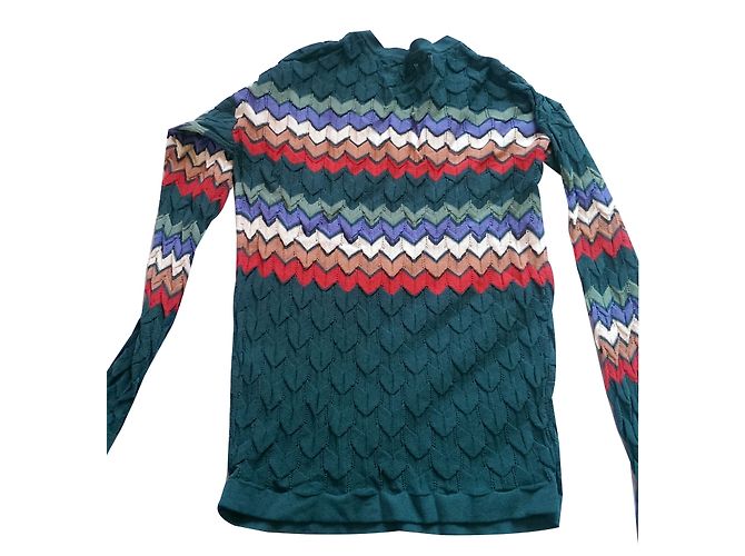 Top Uterque de manga larga con estampado de espiga verde Multicolor - vista 2