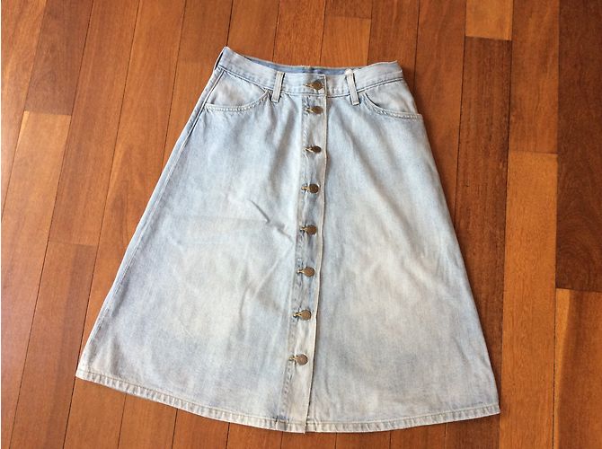 Gonna Levi's in denim blu di cotone - vista 3