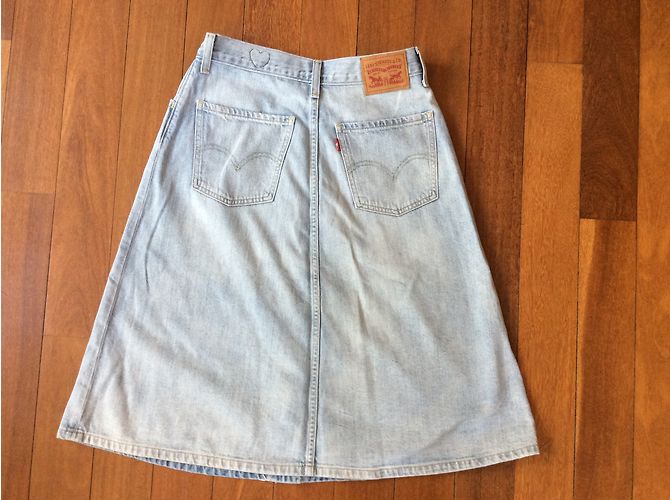 Gonna Levi's in denim blu di cotone - vista 4