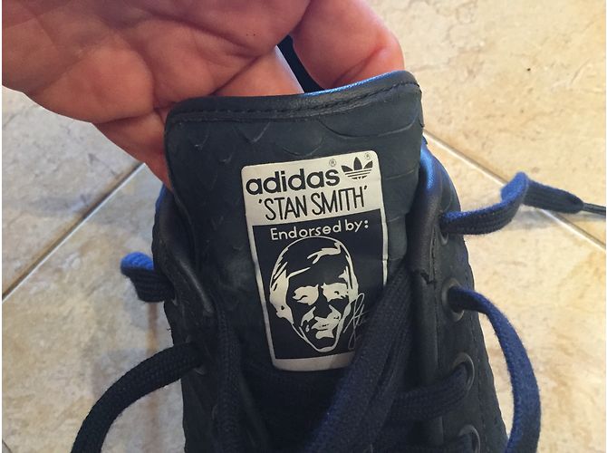 Adidas Stan Smith Sneakers in Pelle Blu - vista 3