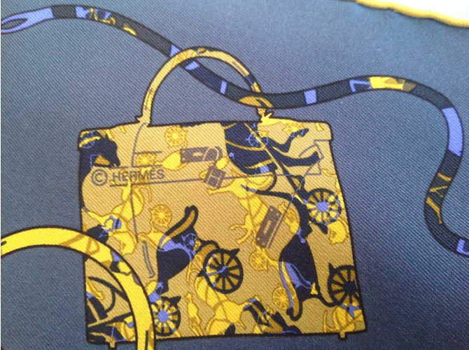 Hermès Cachecol Azul marinho - vista 8
