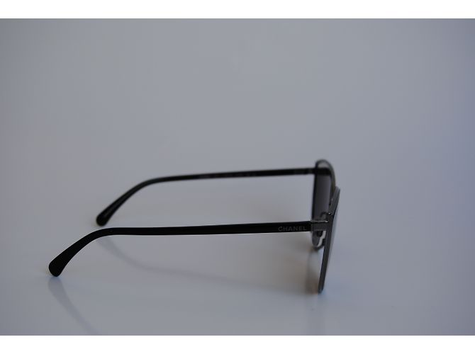 Chanel Sommerkatzenaugen-Sonnenbrille Silber - Ansicht 5
