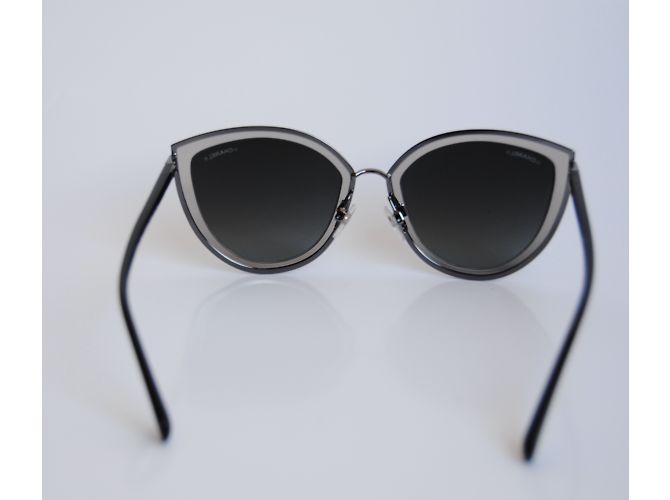 Chanel Sommerkatzenaugen-Sonnenbrille Silber - Ansicht 6