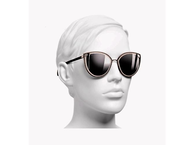 Chanel Sommerkatzenaugen-Sonnenbrille Silber - Ansicht 8