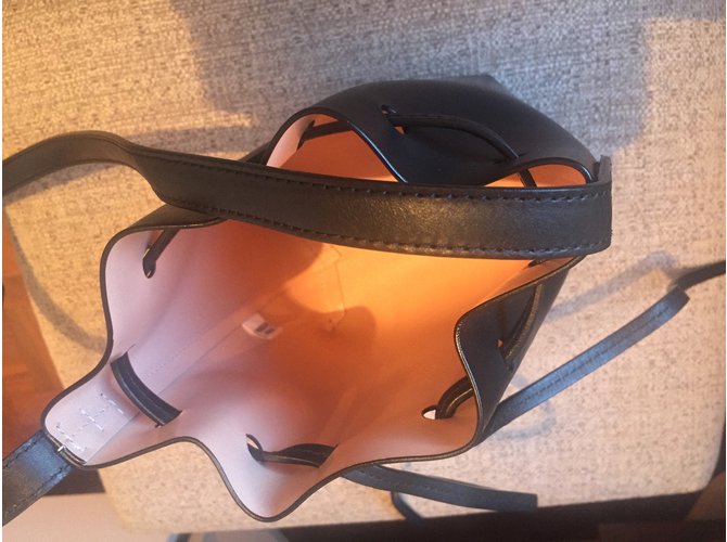Borsa a secchiello mini Mansur Gavriel nera in pelle Nero - vista 5