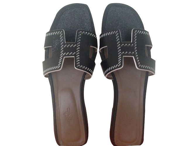 Oran Hermès Sandalias Negro - vista 2