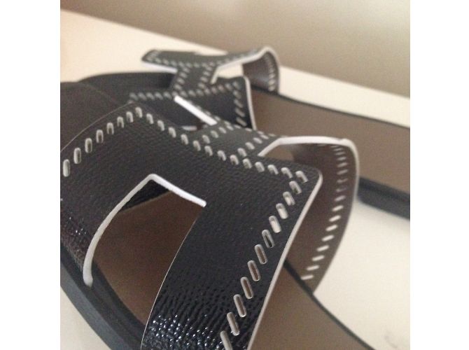 Oran Hermès Sandalias Negro - vista 8