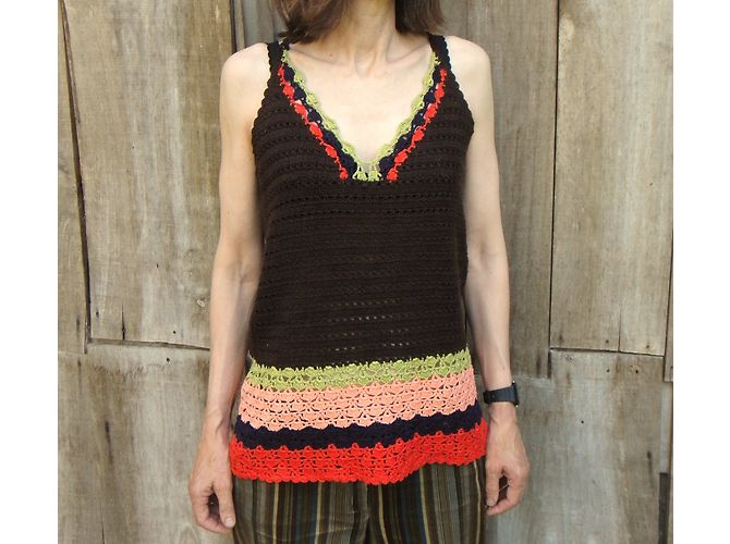 Top de crochet Tara Jarmon de algodón Multicolor - vista 3