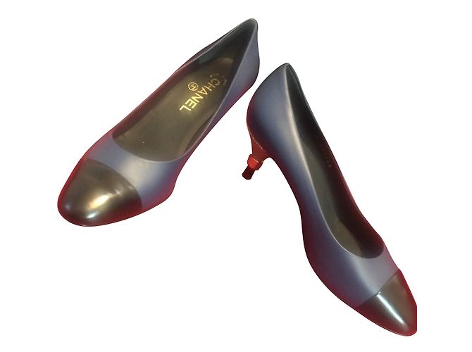 Scarpe basse Chanel in pelle blu taglia 37.5 - vista 2