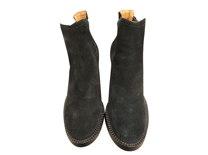 Botas Chelsea Maje Eva de nubuck negro - vista 2