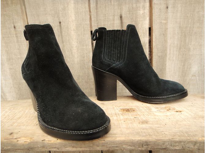 Botas Chelsea Maje Eva de nubuck negro - vista 3