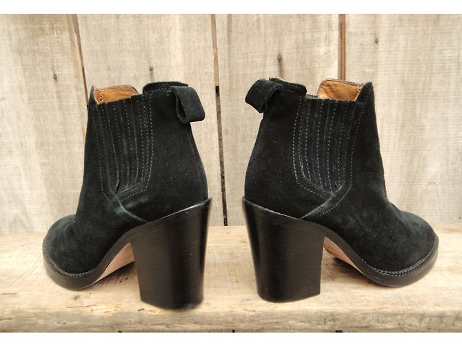 Botas Chelsea Maje Eva de nubuck negro - vista 4