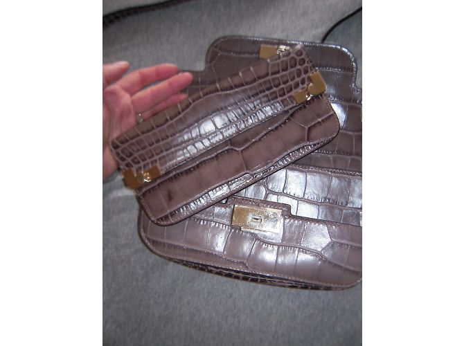 Borsa a mano Lancel L in pelle grigia Grigio - vista 5