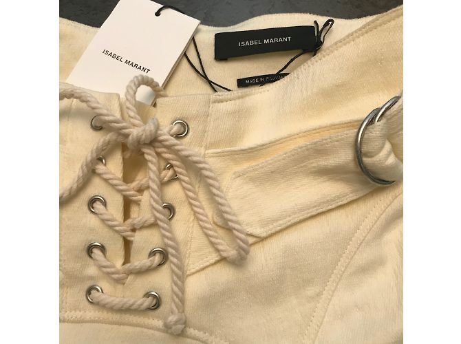 Isabel Marant Nubia Hose Eggshell Baumwolle Leinen Aus weiß - Ansicht 4