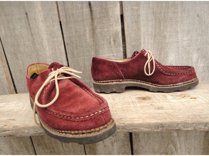 Derby Paraboot Michael in pelle velluto bordeaux 4.5UK Bordò - vista 3