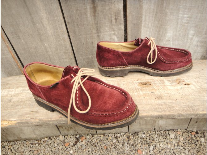 Derby Paraboot Michael in pelle velluto bordeaux 4.5UK Bordò - vista 4