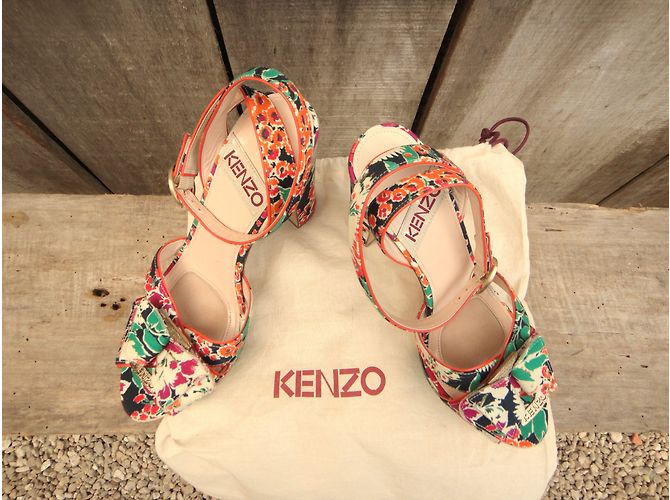 Sandali Kenzo in pelle e tessuto 38 Multicolore - vista 3
