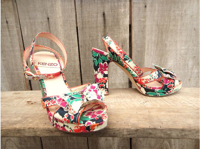 Sandali Kenzo in pelle e tessuto 38 Multicolore - vista 5