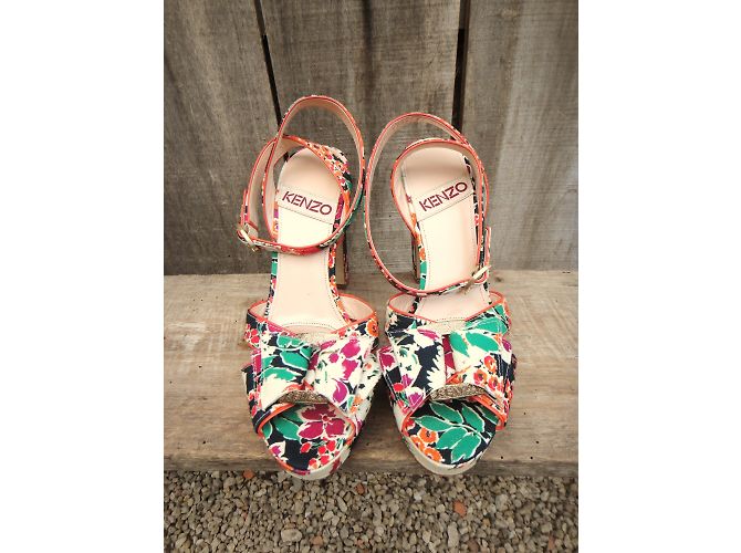 Sandali Kenzo in pelle e tessuto 38 Multicolore - vista 6