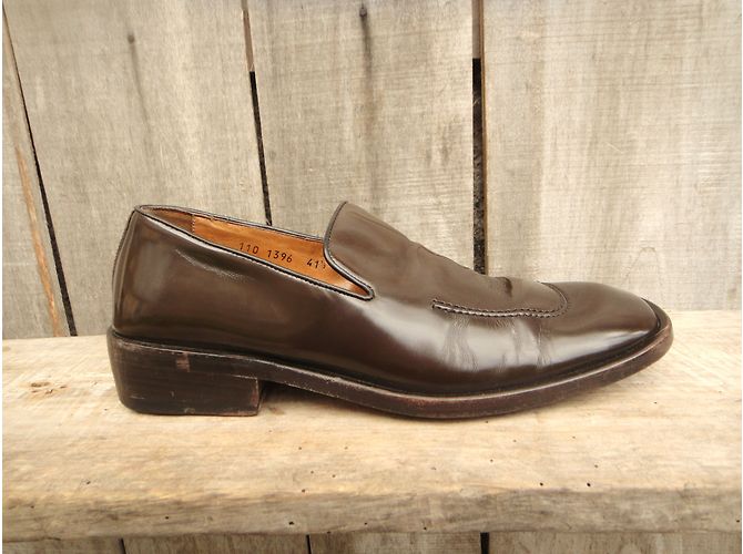 Mocassini Gucci in vernice marrone - vista 3