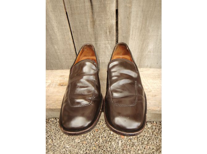 Mocassini Gucci in vernice marrone - vista 5