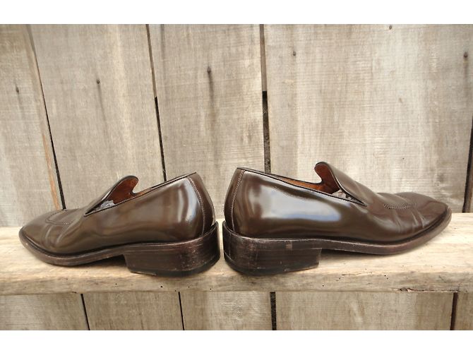 Mocassini Gucci in vernice marrone - vista 7
