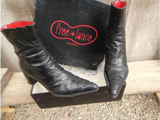 Stivaletti Free Lance in pelle nera taglia 38 Nero - vista 3