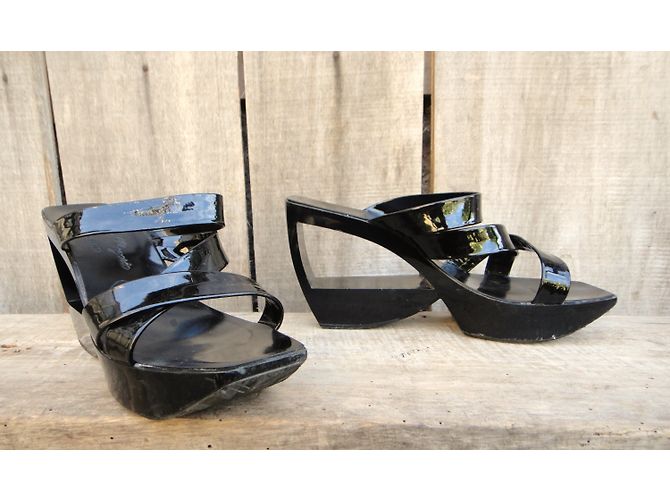 Sandalias Robert Clergerie Paoli de charol negro - vista 4