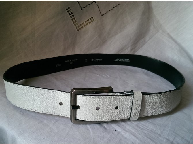 Balmain Ledergürtel weiß - Ansicht 3