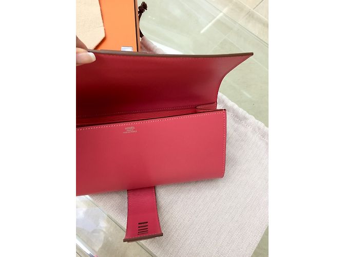 Clutch Hermès Médor 23 in pelle Tadelact rosa - vista 5