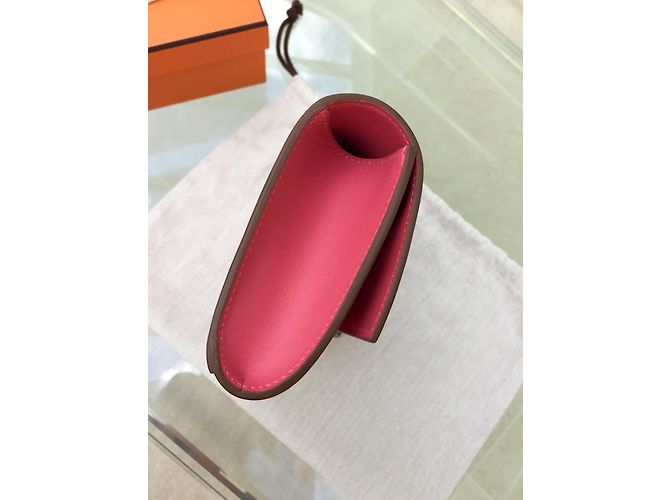 Clutch Hermès Médor 23 in pelle Tadelact rosa - vista 6