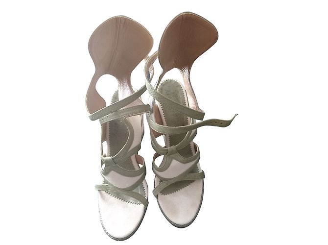 Sandali Balenciaga Spartans Beige Khaki Pelle Cachi - vista 2