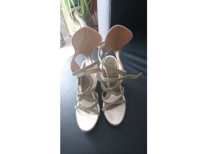 Sandali Balenciaga Spartans Beige Khaki Pelle Cachi - vista 4