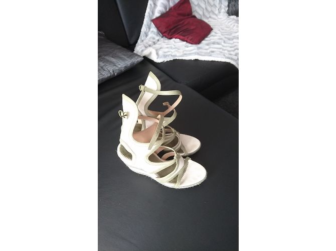 Sandali Balenciaga Spartans Beige Khaki Pelle Cachi - vista 6