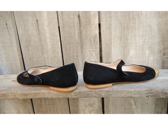 Apc Babys Bailarinas Negras de Piel de Ciervo 37 Negro - vista 5