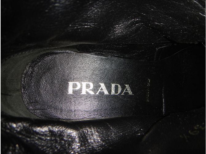 Prada Black Leather Boots - view 8