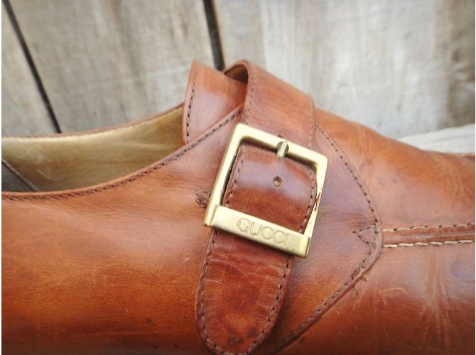 Scarpe Gucci in pelle marrone chiaro - vista 5