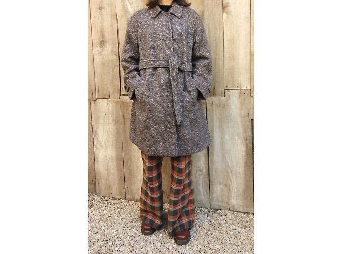 Abrigo Burberry de tweed gris - vista 5