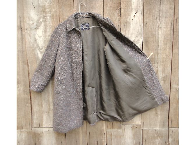 Abrigo Burberry de tweed gris - vista 7