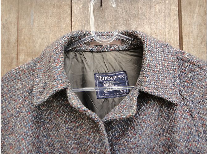 Abrigo Burberry de tweed gris - vista 9