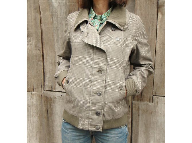 Chaqueta Lacoste de algodón gris - vista 5