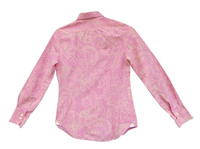 Camisa Paul & Joe Rosa de Algodón con Estampado de Cachemir Blanco - vista 2