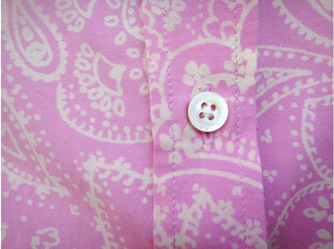 Camisa Paul & Joe Rosa de Algodón con Estampado de Cachemir Blanco - vista 6